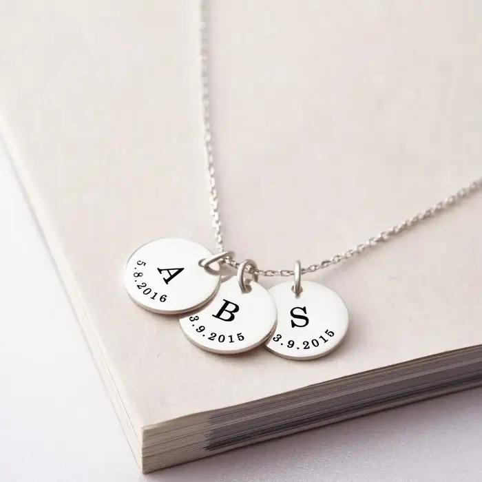 Collier initiales personnalisées pour enfants collier en argent pour maman bijoux personnalisés cadeau de fête des mères occasions spéciales anniversaire mariage promotion