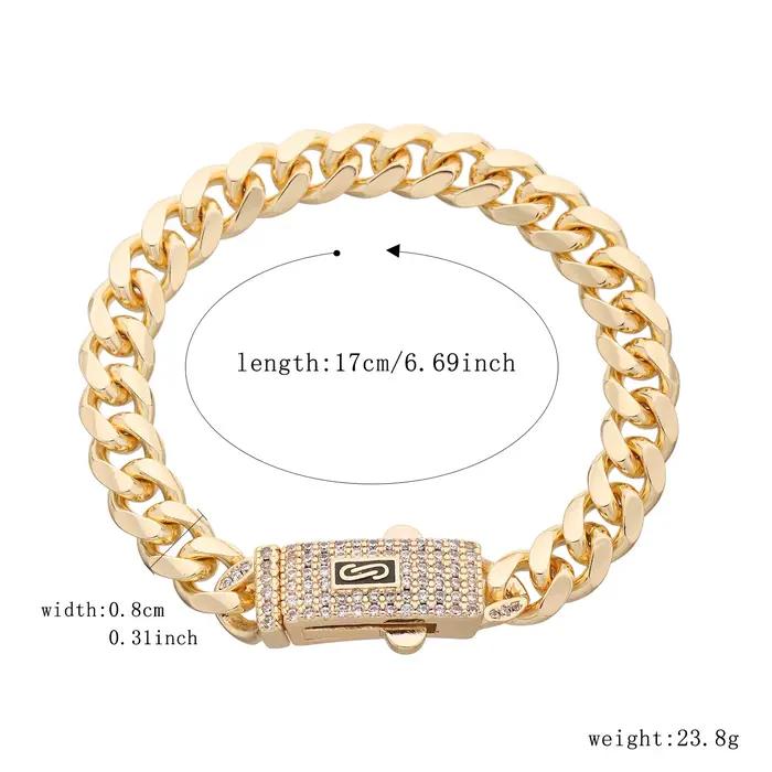 Nouveau bracelet Monaco en laiton plaqué or 14K