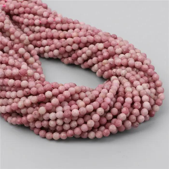 Perles rondes en pierre de Rhodochrosite naturelle de 2