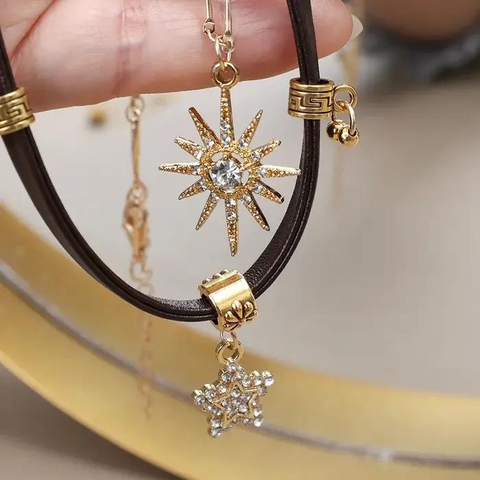 Collier réglable en Zircon étoile de soleil pour femmes