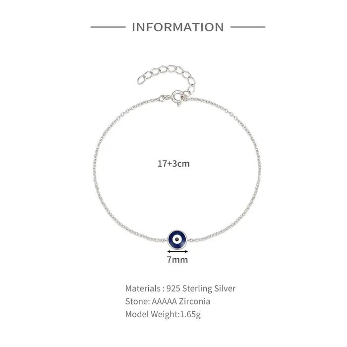 Bracelet Mauvais Yeux pour Femme en Argent Sterling 925, Bijou Classique et Protecteur pour Mariage, Fiançailles et Autres Occasions Spéciales