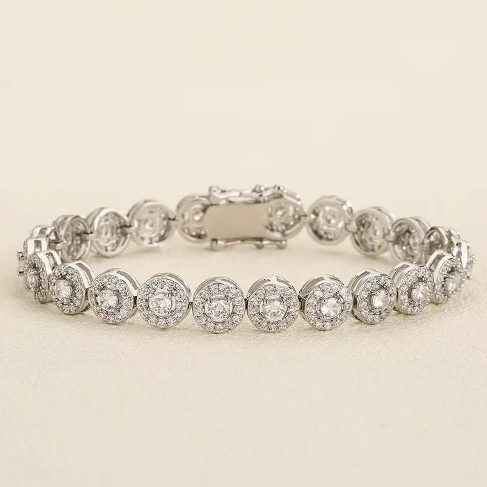 ZAKOL mode européenne et américaine ronde AAA Zircon Bracelet bracelets unisexe Style Punk Hip-hop b