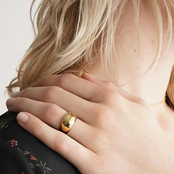 Bague Simple en acier inoxydable pour femmes