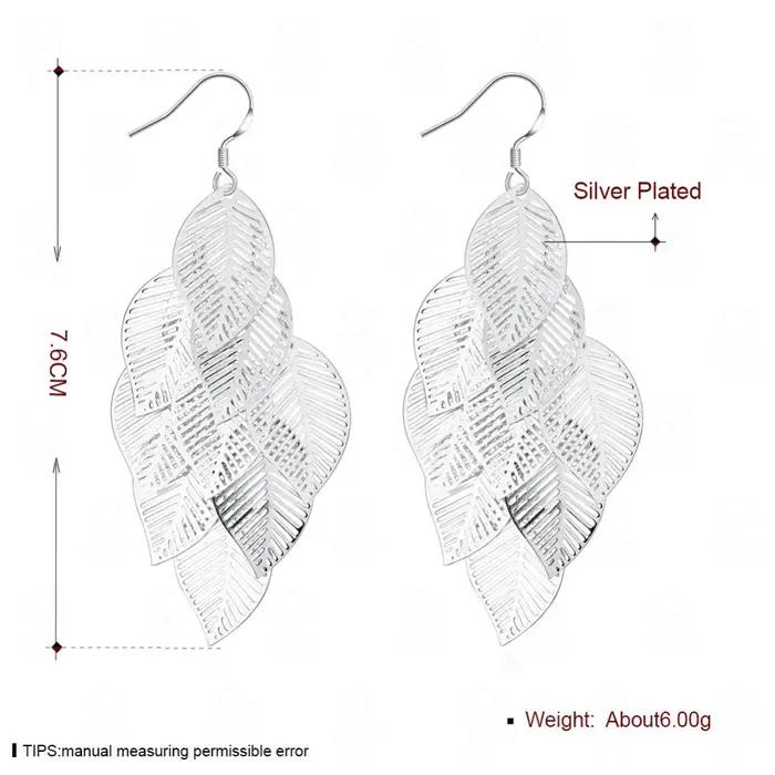 Boucles d'oreilles pendantes en argent regardé 925 pour femmes