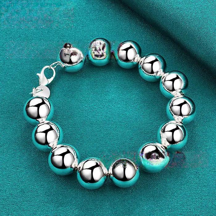 Bracelet chaîne solide couleur argent, breloque à la mode pour femmes et hommes, grande boule de mariage, modèles simples et mignons, bijoux