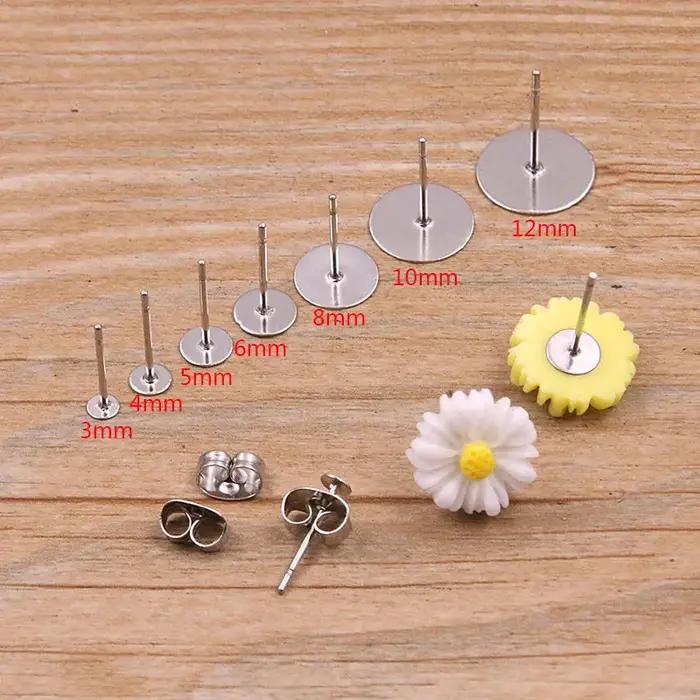 Clous de boucles d'oreilles en acier inoxydable variés pour création de bijoux DIY 100 pièces pour artisanat et bijouterie occasions spéciales
