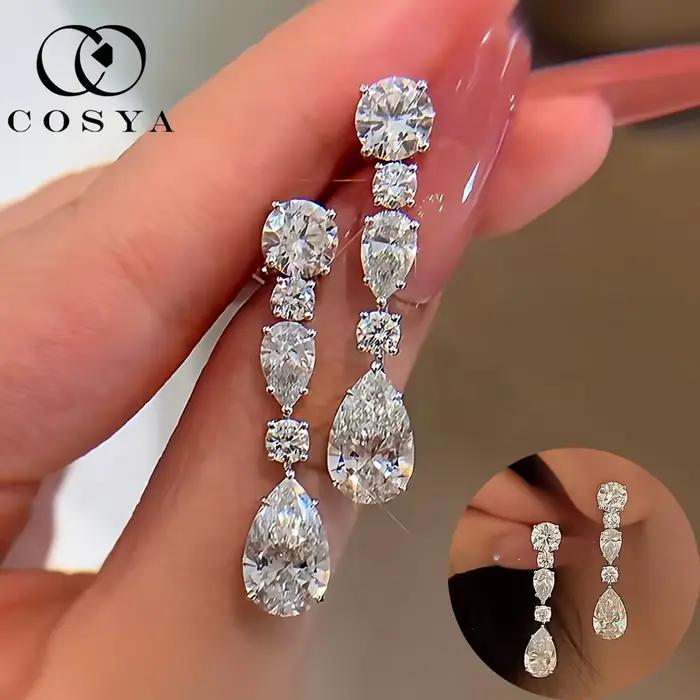 COSYA – boucles d'oreilles en argent 100% S925 pour femmes