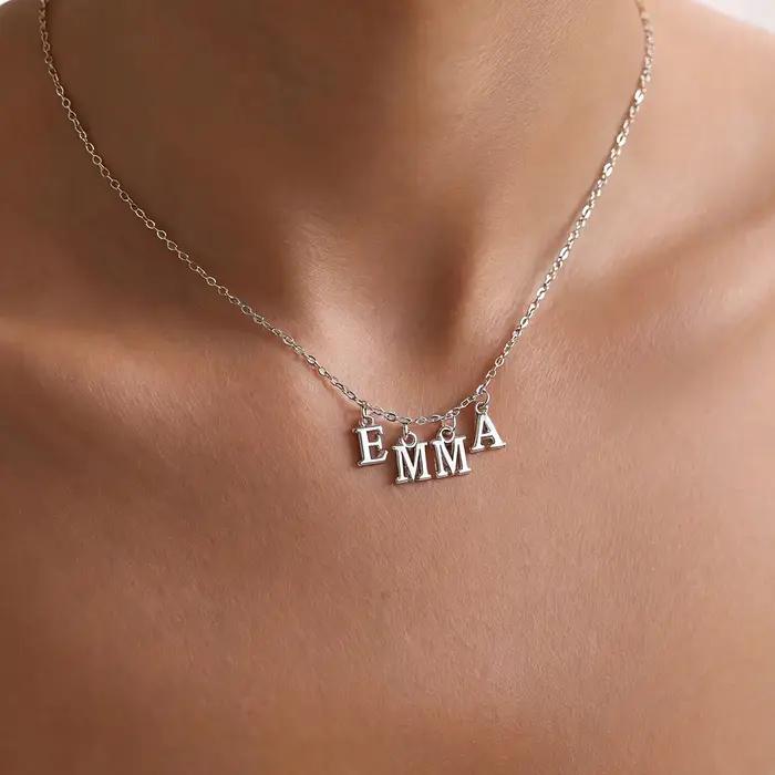 Collier avec nom personnalisé, collier avec nom initial minimaliste, collier avec nom en or, cadeau