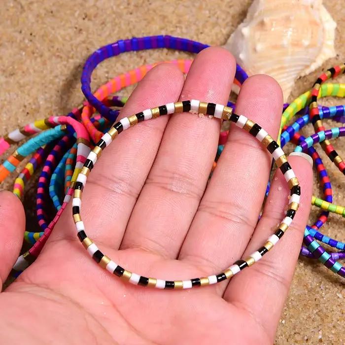 Lune fille coloré Miyuki Bracelets pour femme à la mode charme Wrap Tila Delica perles Boho Surf Pulseras Mujer bijoux livraison directe