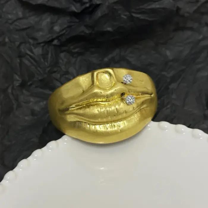 Bracelet manchette à lèvres plaqué métal pour femmes, Boutique exagérée, bijoux à la mode, magnifiqu