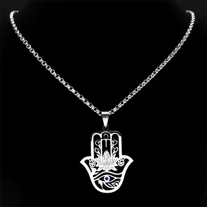 Collier Hamsa Main de Fatima Annie Fleur Oeil d'Horus pour Femme