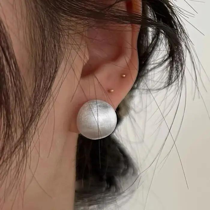 BF Club 925 boucles d'oreilles en argent Sterling pour les femmes à la mode Simple brillant boule boucle d'oreille bijoux prévenir l'allergie accessoires de fête
