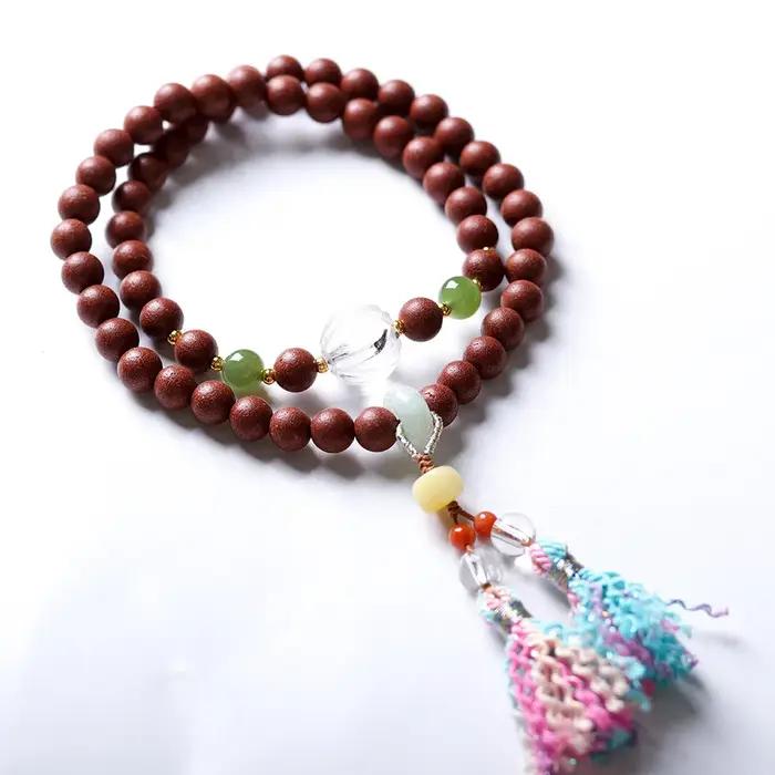 Bracelet à double boucle tissé à la main avec des perles en cristal blanc naturel