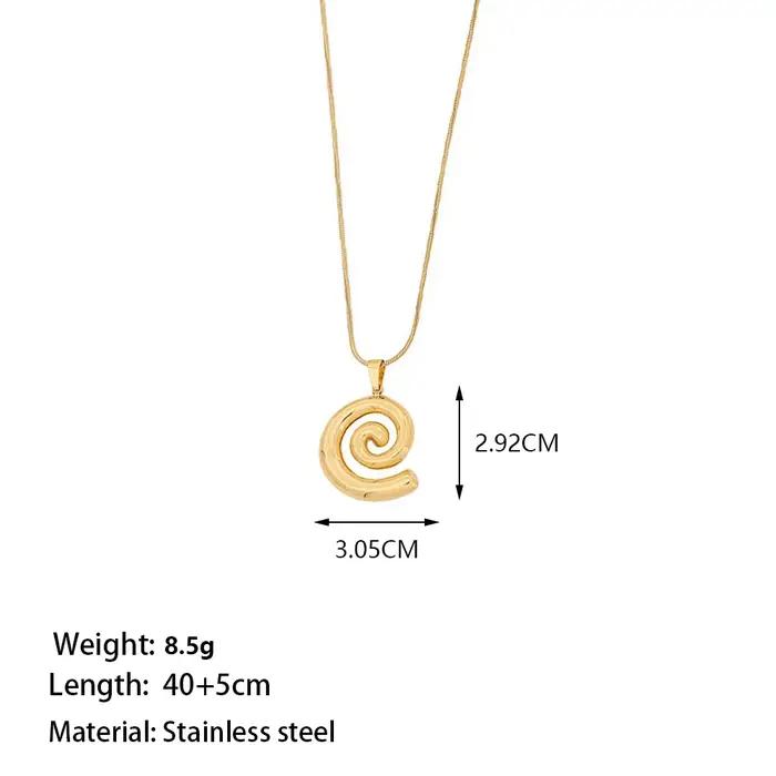 CARLIDANA luxe plaqué or 18 carats femmes bijoux de mode colliers en acier inoxydable spirale boucle