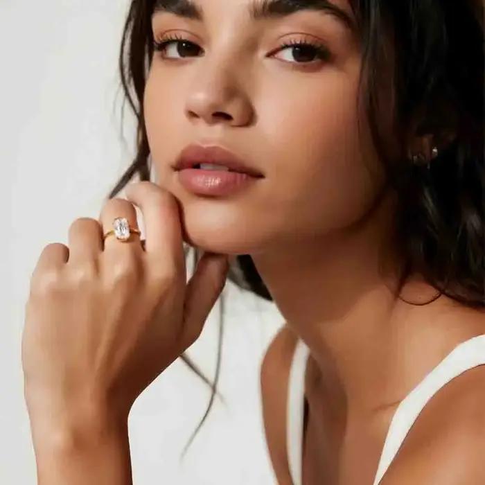 WUIHA Bague de Fiançailles et de Mariage Vintage en Argent Sterling 925 avec Moissanite Véritable GRA de 4 carats