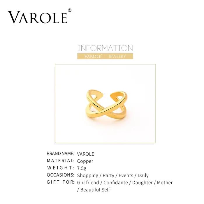 VAROLE-Bague en forme de croix en or pour femme, bijou simple, accessoire de fête, à la mode