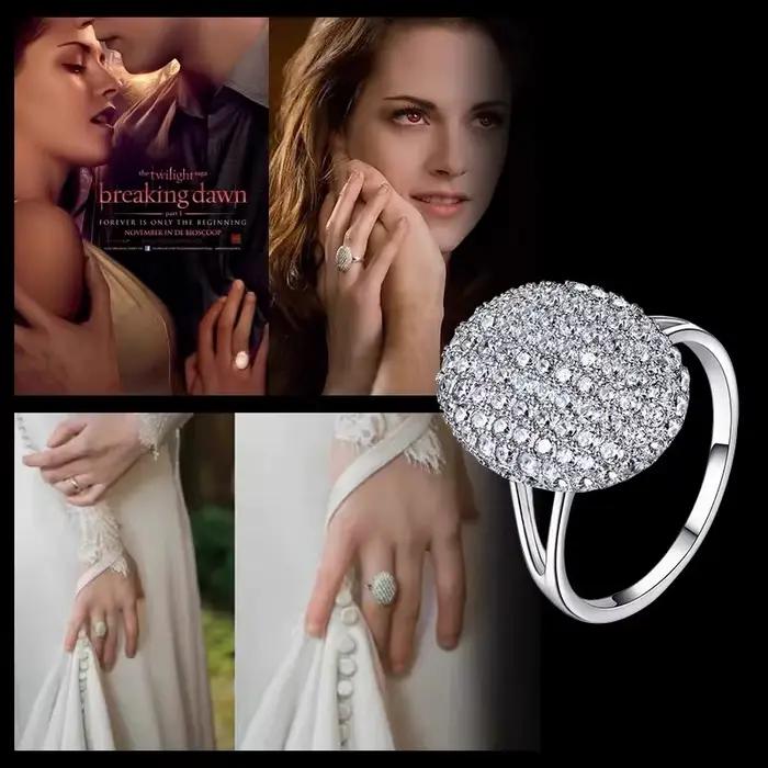 Authentique S925 en argent sterling serti de diamant Twilight Breaking Dawn Bella bague de fiançailles bijoux de mode cadeau