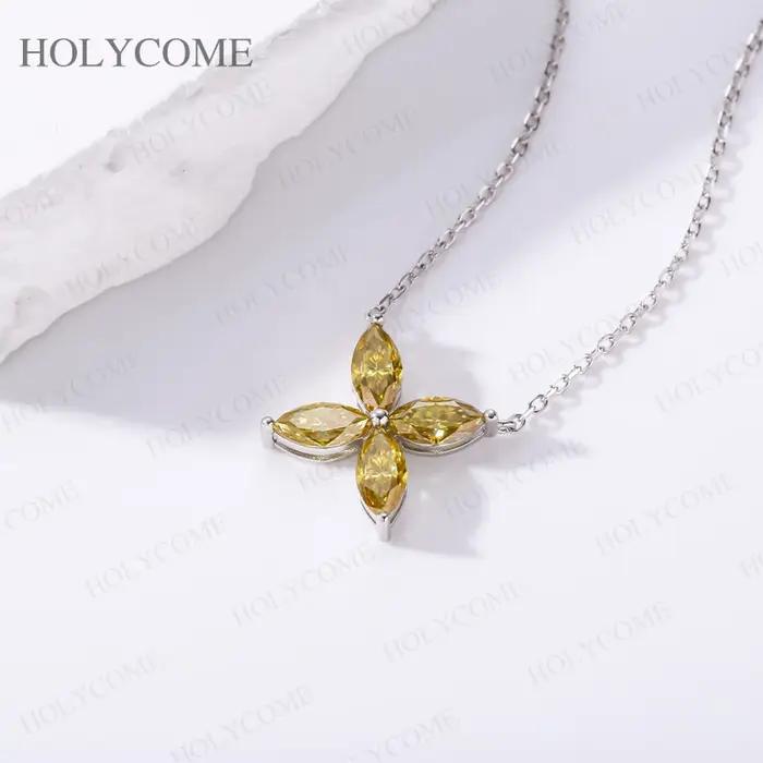 Collier pendentif marquise Moissanite en argent sterling 925 pour femmes occasions spéciales cadeau d'anniversaire mariage engagement