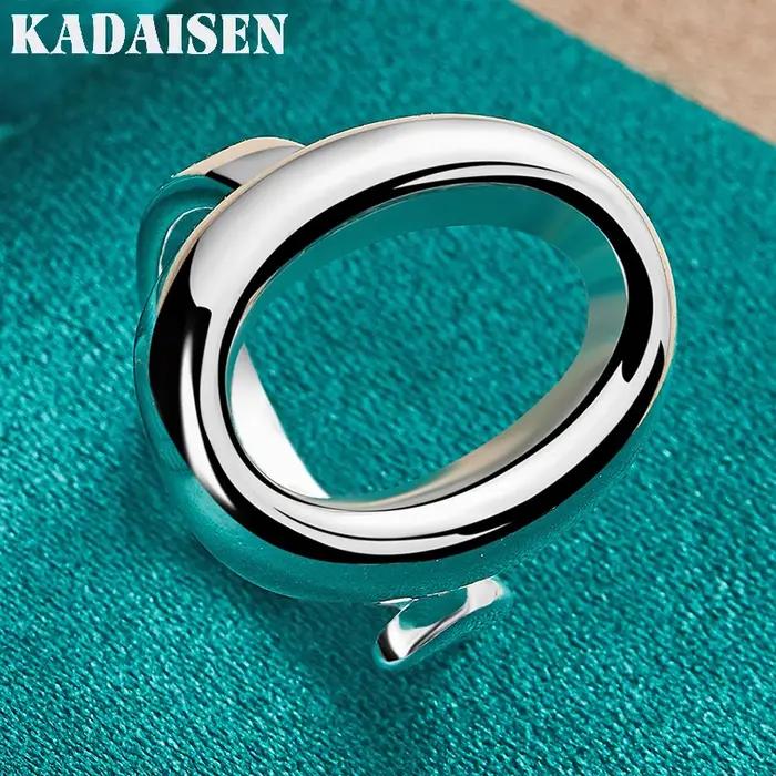 Bague ovale réglable en argent Sterling 925 pour femmes