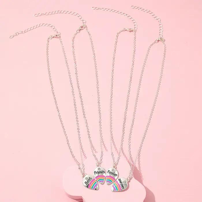 Pendentif arc-en-ciel meilleurs amis pour toujours et jamais