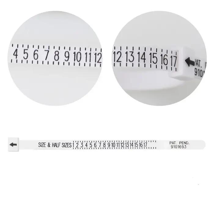 Outils de mesure de taille de bague en plastique pour personnalisation de bijoux pour hommes et femmes usages spéciaux et cadeaux d'anniversaire alliance bague de demande bijoux occasions spéciales