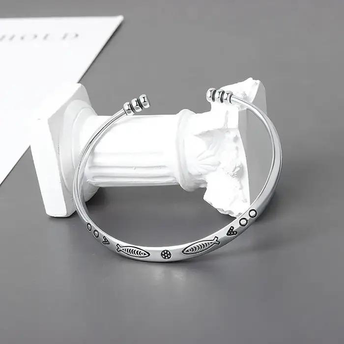 Buyee-Bracelet circulaire en argent regardé 925 pour femme