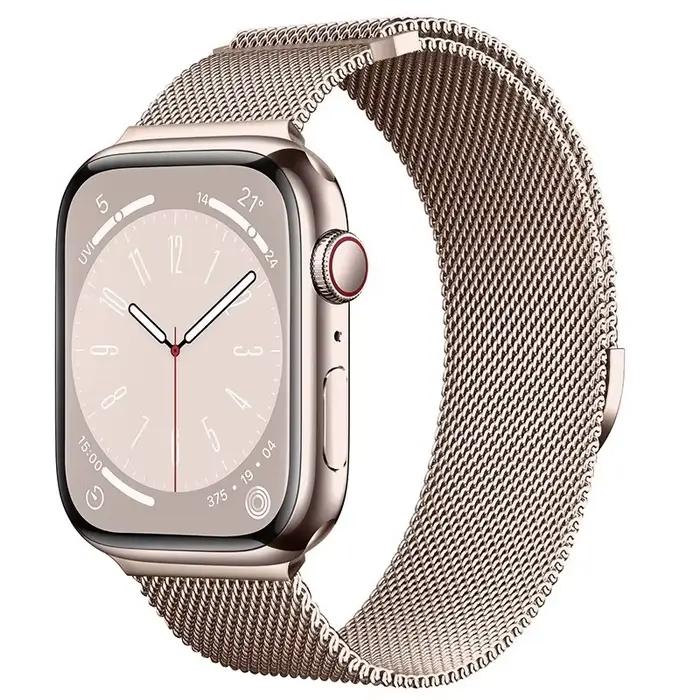 Bracelet à boucle milanaise en acier inoxydable pour Apple Watch 38mm 40mm 41mm 42mm 44mm 45mm 46mm 49mm, compatible avec toutes les séries iWatch, disponible en plusieurs couleurs, robuste et sophistiqué pour hommes et femmes