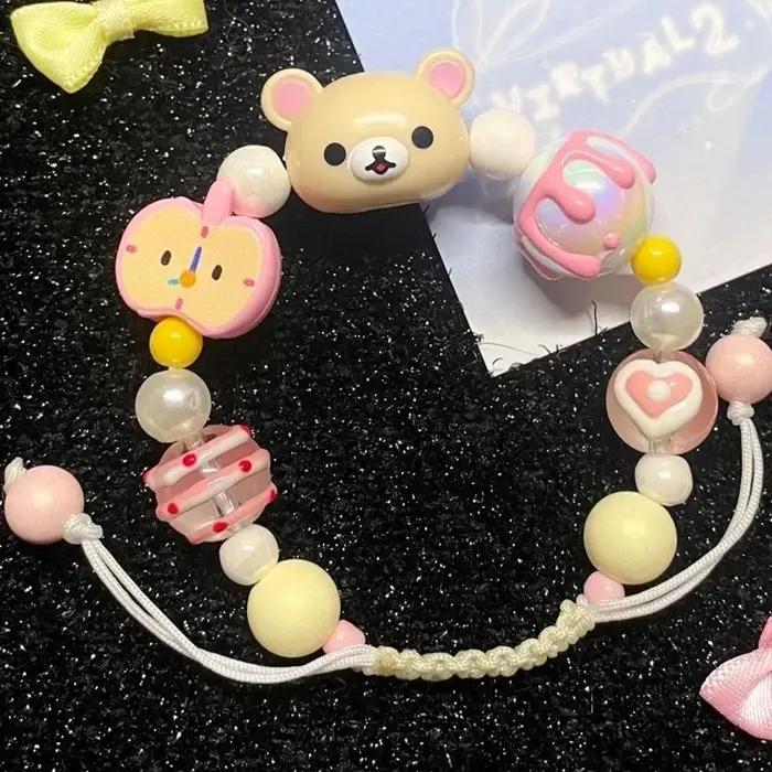 Bracelet Kawaii Rilakkumas à grosse tête, original, personnalisé, perlé, à cordon, très esthétique,