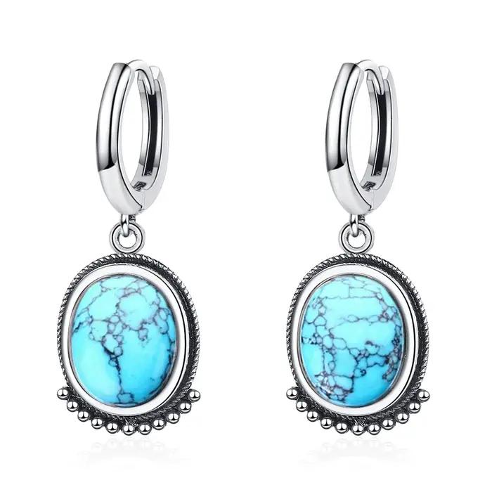 Boucles d'oreilles vintage en labradorite naturelle pour femmes, élégantes, rétro, pierre de lune, goutte d'eau, bijoux fins avec kyanite turquoise, nouvelles collections occasions spéciales