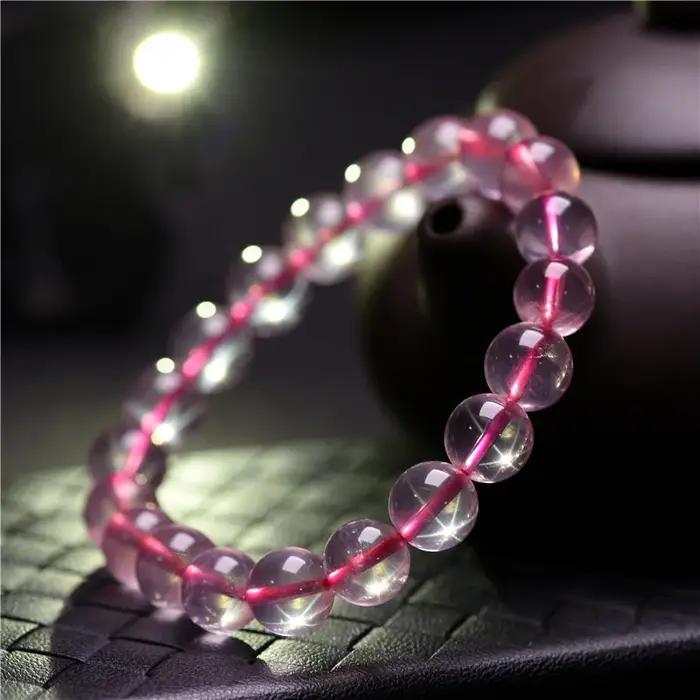 Bracelet en Quartz Rose naturel clair