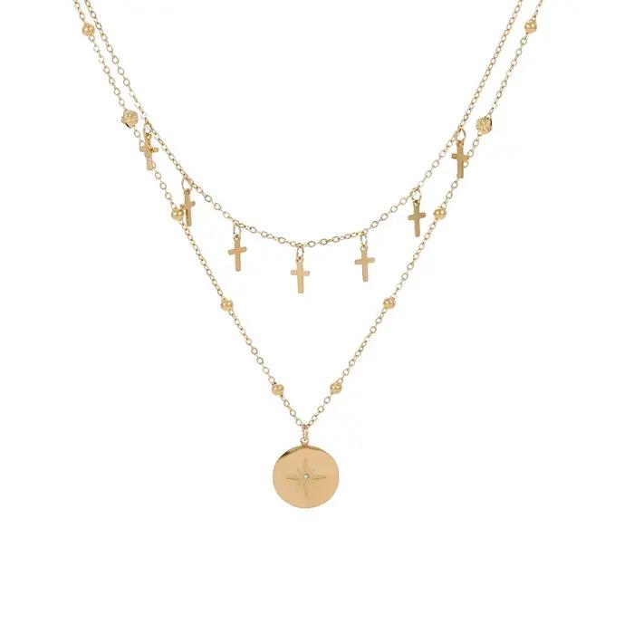 Collier à double chaîne en acier inoxydable Ars