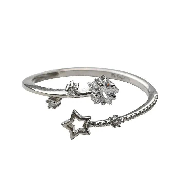 Bague étoile en argent Sterling 925 pour femmes et filles