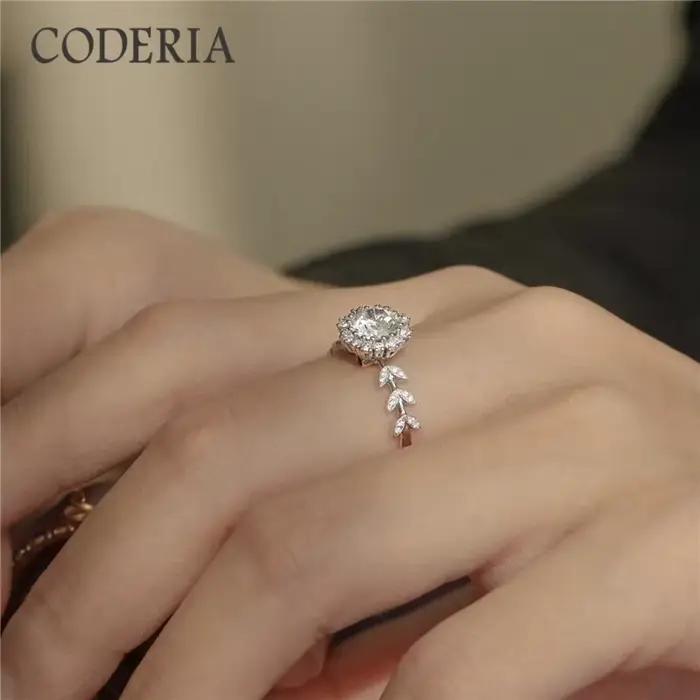 Group bague Moissanite 1 carat Edelwed'appareils plaquée avec 5 couches d'or blanc et d'argent regardé 925
