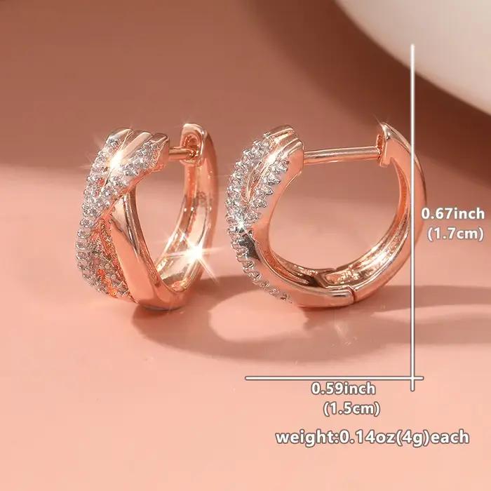 Boucles d'oreilles en or rose torsadées