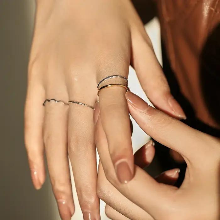 MODIAN 925 en argent Sterling Simple mode empilable anneau classique vague géométrique exquis bagues pour les femmes bijoux de fête