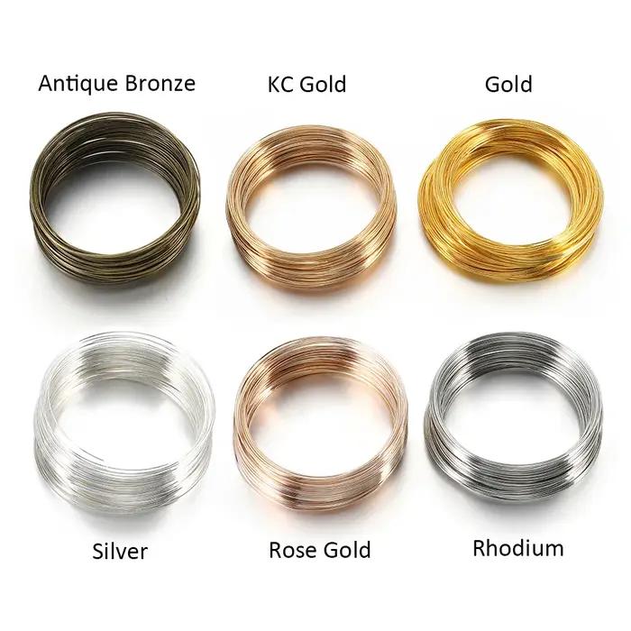100 boucles mémoire perles en acier fil boucle cercle 55/60/115mm