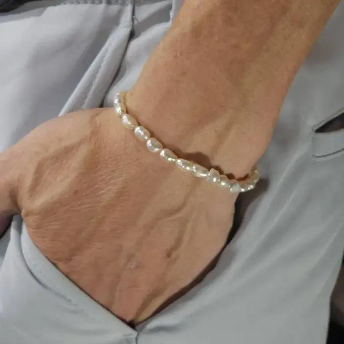 Bracelet Chaîne Ovale Élégant en Perles Simulées Pour Femmes Occasions Spéciales Unisexes Tendance