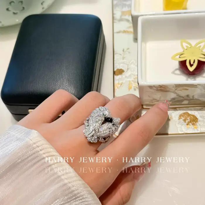 Bague en argent sterling 925 « Haute Joaillerie » motif perroquet