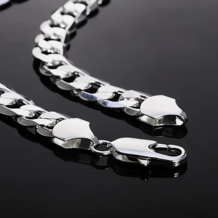 Collier en argent sterling 925 classique pour hommes bijou élégant pour soirée et événements spéciaux