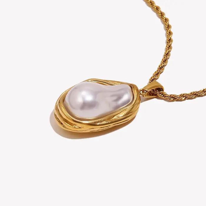 E.B.belle – collier à motifs de perles d'imitation baroques extraterrestres