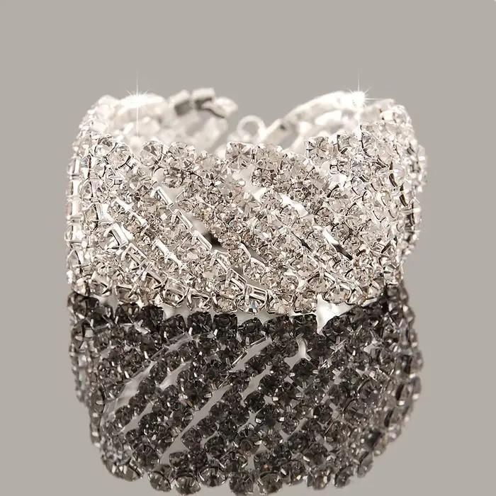 Bracelet en argent 925 à breloques avec couronne élégant pour femmes pour soirée mariage occasions spéciales