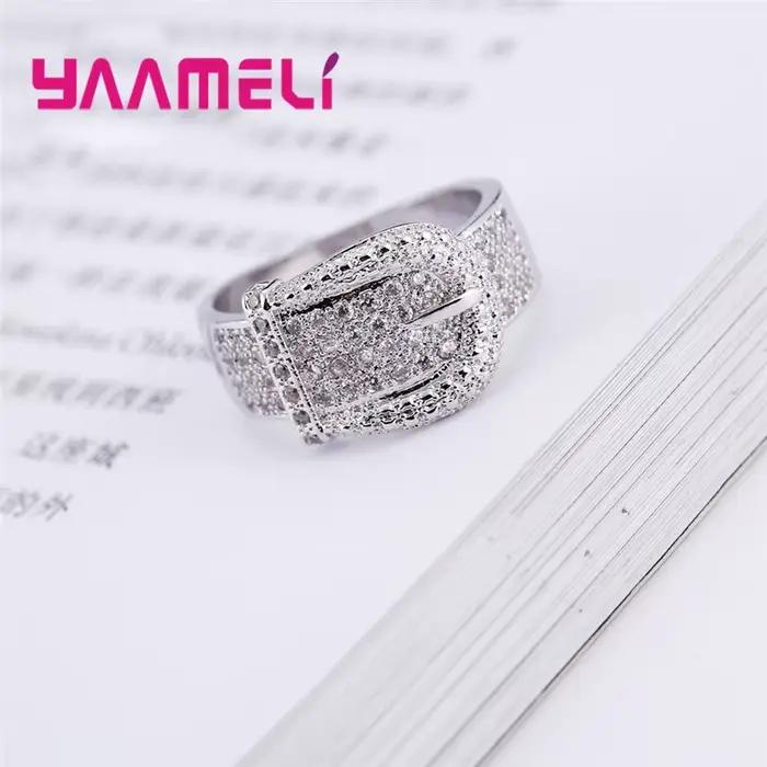 Bague de ceinture brillante pour femmes, nouveaux Bijoux de haute qualité incrustés de petits cristaux autrichien en argent 925, offre spéciale