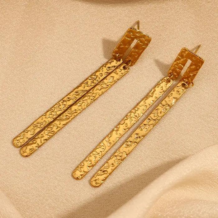 La. Muses – boucles d'oreilles rectangulaires en acier inoxydable pour femmes