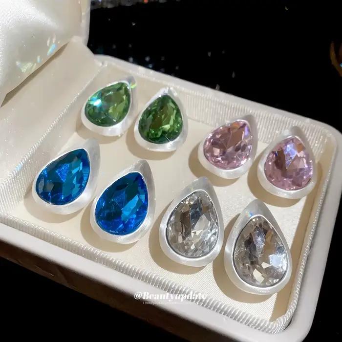 Boucles d'oreilles en forme de goutte d'eau en cristal, bijoux élégants pour femmes