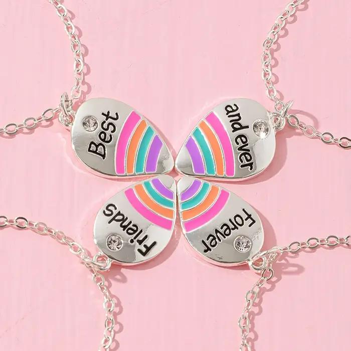 Pendentif arc-en-ciel meilleurs amis pour toujours et jamais