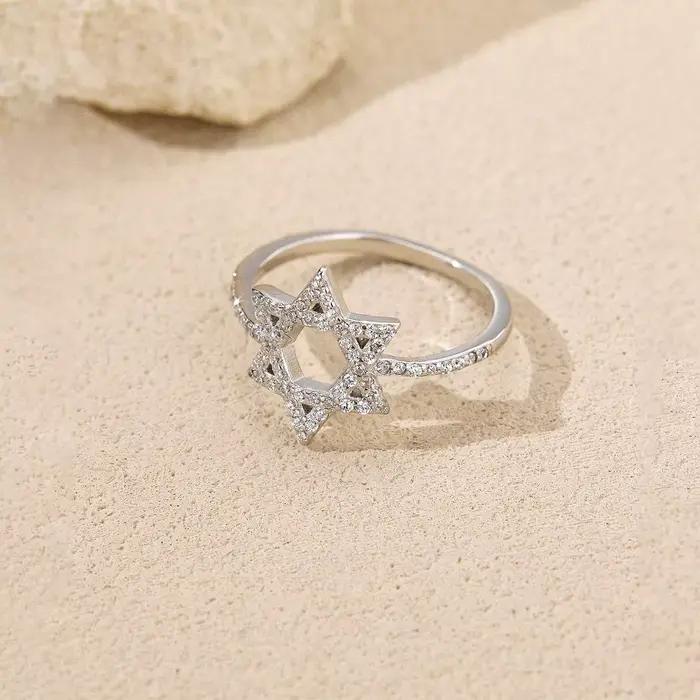 Bague en argent sterling 925 sertie de zircon éblouissant élégante pour femmes occasions spéciales anniversaire soirée fête quotidienne