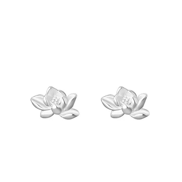 YILUOCD 925 en argent Sterling fleur de Lotu boucles d'oreilles Vintage gland fleur boucles d'oreill
