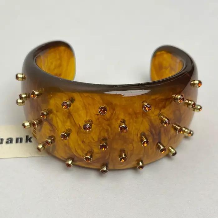Bracelets Ouverts en Résine Rétro Style Vintage Motifs Ronds Pour Femmes Occasions Spéciales Décoration De Manchette Polyvalente