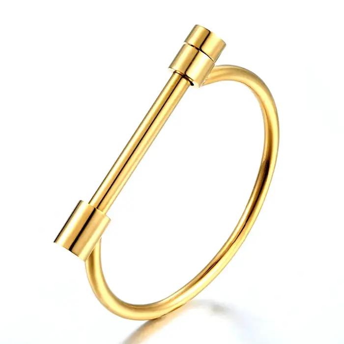 Bracelet manchette à vis d'amour pour femmes