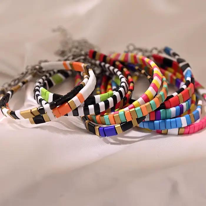 ATA YUKI TILA-Bracelet de perles colorées empilables pour femmes